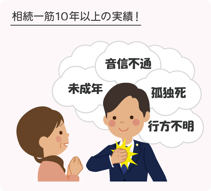 当センターの特徴③相続一筋10年以上の実績！